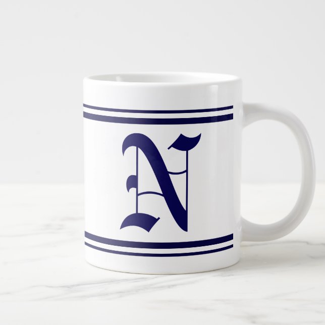Taza De Café Gigante Mug Jumbo Inicial Personalizado (Derecha)