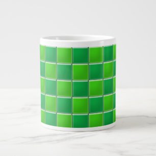 Taza De Café Gigante Mug - Mosaicos en tonos verdes