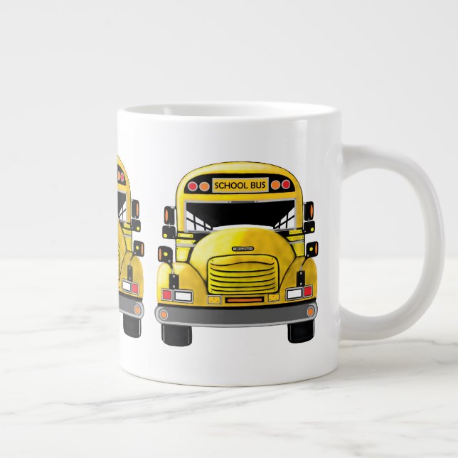 Taza De Café Gigante Mug. personalizada de bus escolar (Derecha)