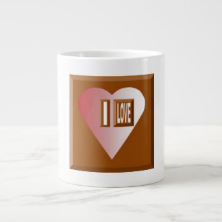 Taza De Café Gigante Mug Specialty Jumbo blanche I LOVE CHOCOLAT