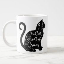 Mug tamaño Jumbo con "Un gato corto de locura"