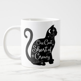Taza De Café Gigante Mug tamaño Jumbo con "Un gato corto de locura"