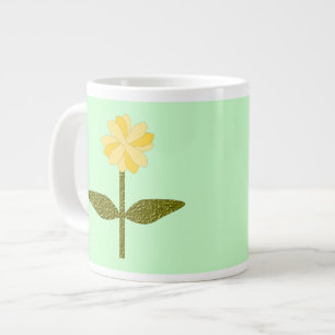 Taza De Café Gigante Mugre amarilla de flores de margarita
