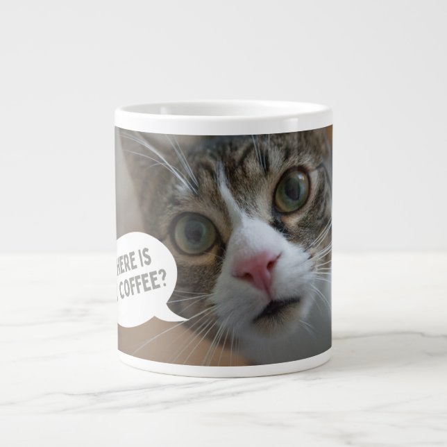 Taza De Café Gigante Mugre de café de gato (Frente)