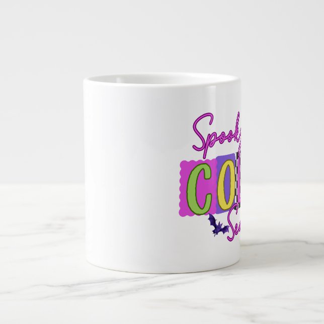 Taza De Café Gigante Mugre de Collie Halloween (Frente)