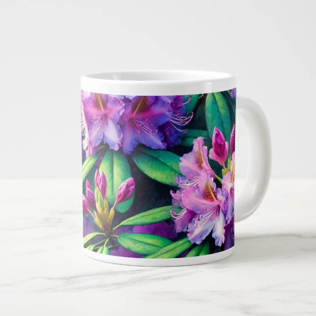 Taza De Café Gigante Mugre de flores moradas (Derecha)