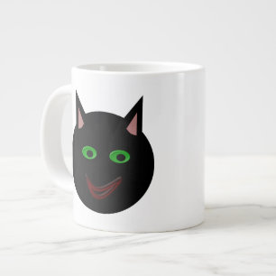 Taza De Café Gigante Mugre de gato negro de Halloween