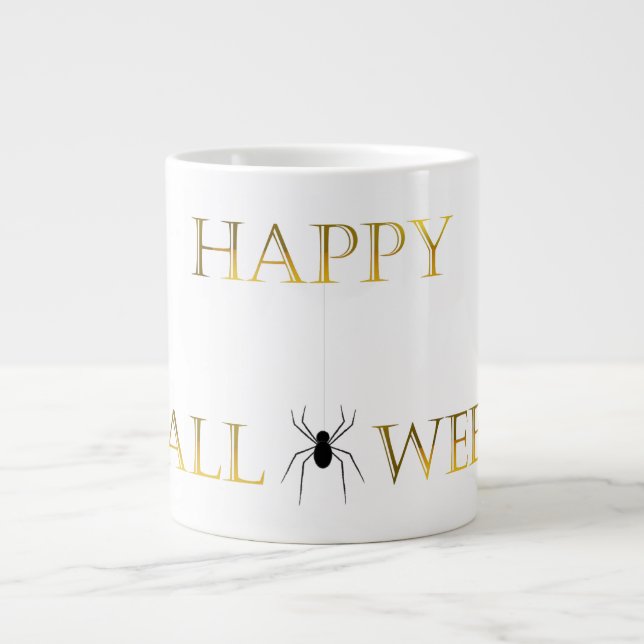 Taza De Café Gigante Mugre de Halloween con araña (Frente)