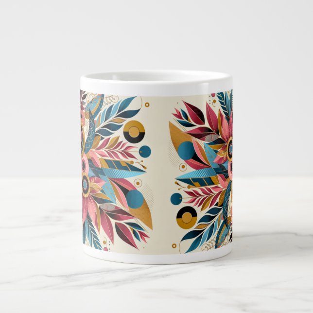 Taza De Café Gigante Mugre floral (Frente)