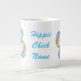 Taza De Café Gigante Mugre grande con "Hippie Chick"