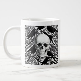 Taza De Café Gigante Mugre Jumbo De Halloween Con Calaveras Y Cruces