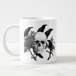 Taza De Café Gigante Mugre Jumbo De Halloween Con Calaveras Y Cruces