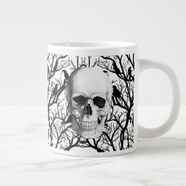 Taza De Café Gigante Mugre Jumbo De Halloween Con Calaveras Y Cruces
