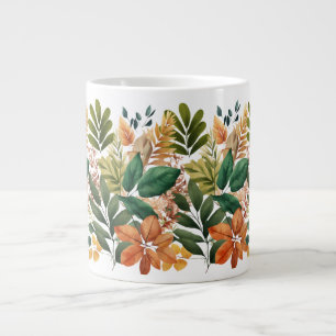 Taza De Café Gigante Mugre Jumbo Especializada - Hojas y Patrones de Na
