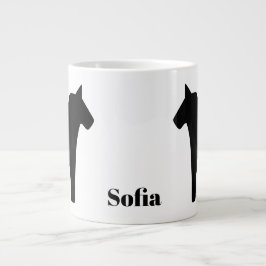 Taza De Café Gigante Mugre sueco de la especialidad negra del caballo D