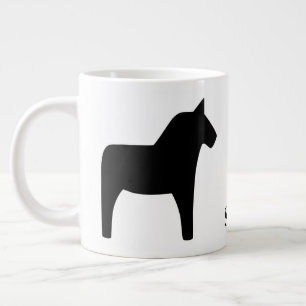 Taza De Café Gigante Mugre sueco de la especialidad negra del caballo D