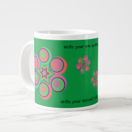 Taza De Café Gigante Mugre verde de flor grande