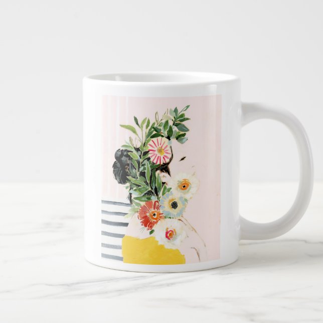 Taza De Café Gigante Mujer con flores (Derecha)