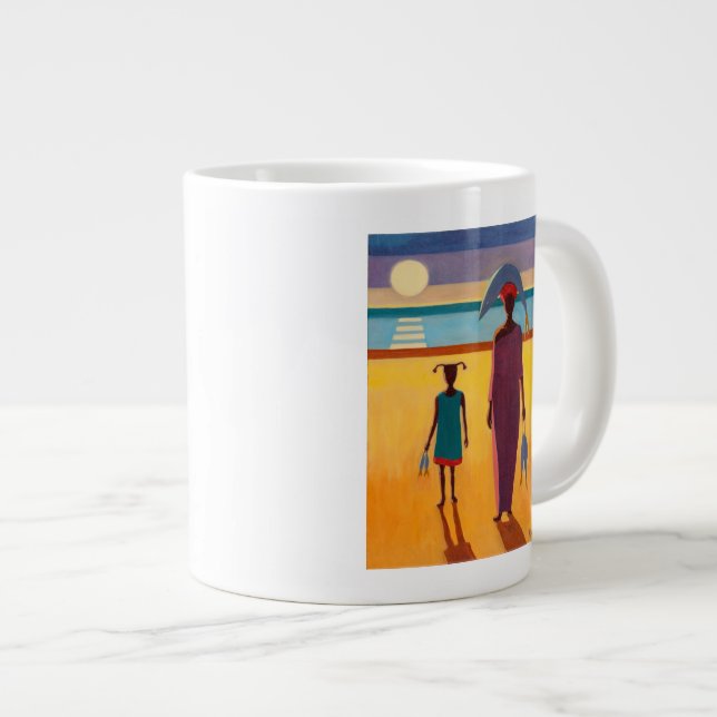 Taza De Café Gigante Mujer con los pescados (Derecha)