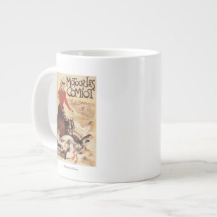 Taza De Café Gigante Mujer de Comiot Motocycles y poster del promo de