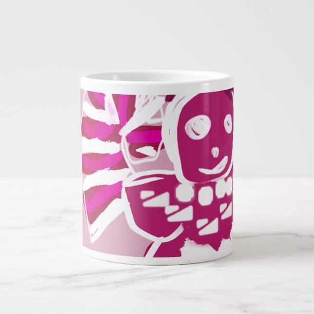 Taza De Café Gigante Mujer de pan de jengibre rosa (Frente)