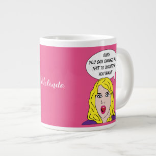 Taza De Café Gigante MUJER DE RETRO CON SUS TOMAS personalizados DE TEX