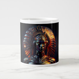 Taza De Café Gigante Mujer Extranjera Con Cabeza Metalizado