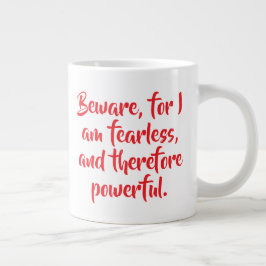 Taza De Café Gigante Mujer intrépida y personalizada cita escritura mod