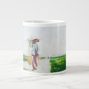 Taza De Café Gigante Mujer serena en ilustración de la naturaleza - Agu
