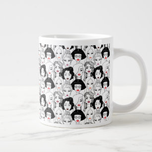 Taza De Café Gigante Mujeres con patrón de lápiz labial