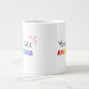 Taza De Café Gigante Multicolor Vibrante Palabras Positivas Especialida