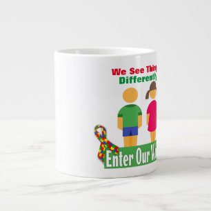 Taza De Café Gigante Mundo del autismo - Mugre Jumbo