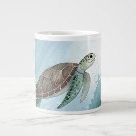 Taza De Café Gigante Mundo submarino con tortuga