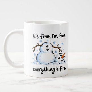 Taza De Café Gigante Muñeco de nieve derretido divertido humor de invie