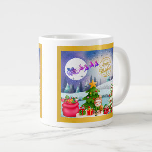 Taza De Café Gigante Muñeco de nieve Feliz Navidad Árbol Regalo & Feliz