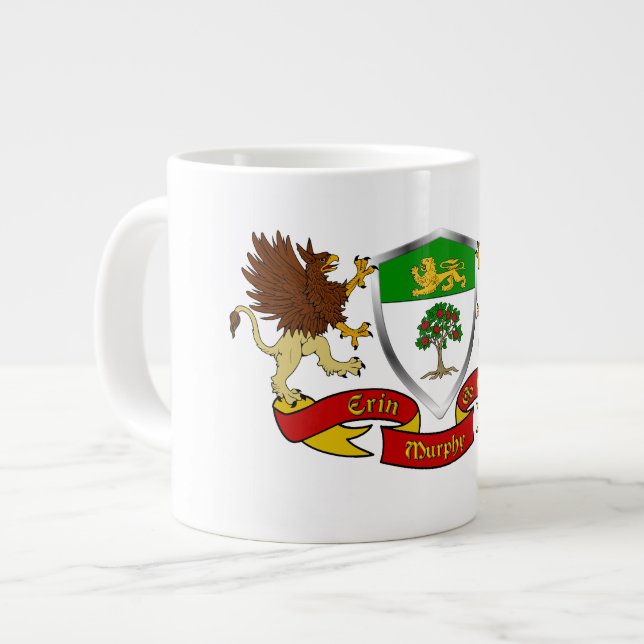 Taza De Café Gigante Murphy irlandés Escudo de armas Jumbo Mug (Izquierda)