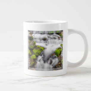 Taza De Café Gigante Musgo alrededor del manantial de helechos
