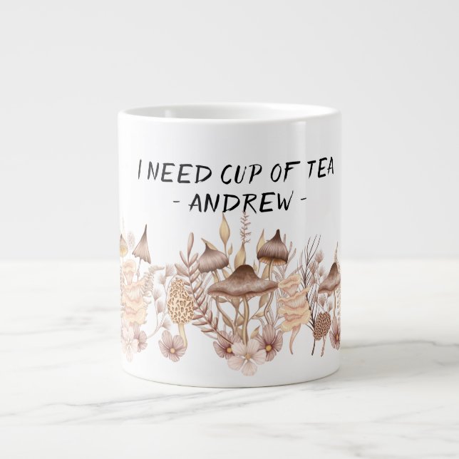Taza De Café Gigante Mushrooms té mug, místico, brujería mug (Frente)