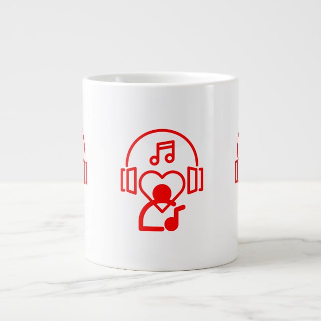 Taza De Café Gigante Música de corazón (Frente)