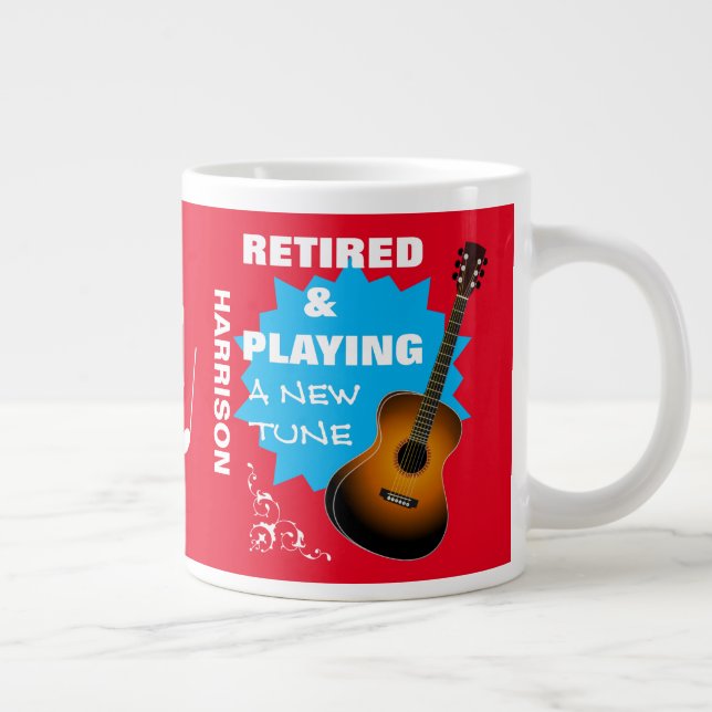 Taza De Café Gigante Músicos graciosos del retiro dicen guitarra (Derecha)