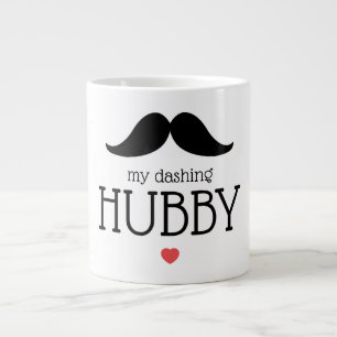 Taza De Café Gigante Mustache gráfico de San Valentín Mi Corazón Abando