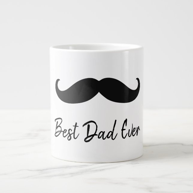 Taza De Café Gigante Mustache negro (Frente)