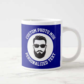 Taza De Café Gigante My Face on a NAVY BLUE Custom