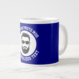 Taza De Café Gigante My Face on a NAVY BLUE Custom Giant Mug