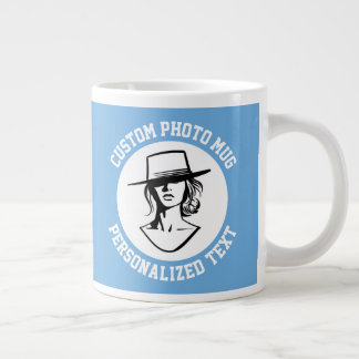 Taza De Café Gigante My Face on a POWDER BLUE Custom