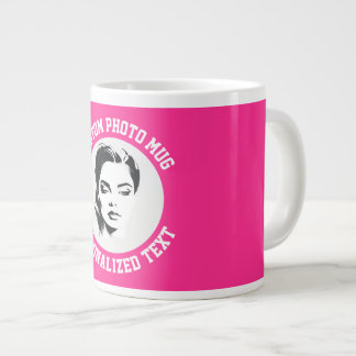 Taza De Café Gigante My Face on a STRAWBERRY PINK Custom Giant Mug