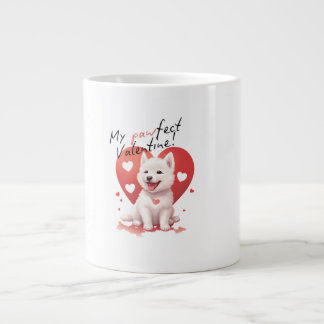 Taza De Café Gigante My Pawfect Valentine - Adorable White Jindo Puppy