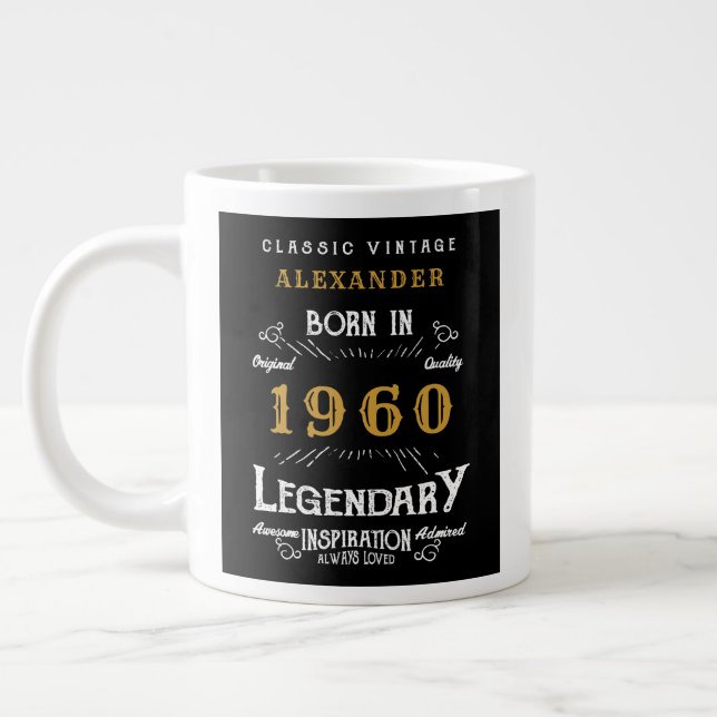 Taza De Café Gigante Nacido en 1960 Legend (Izquierda)