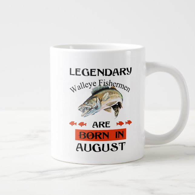 Taza De Café Gigante Nacieron legendarios pescadores de Walleye en agos (Derecha)