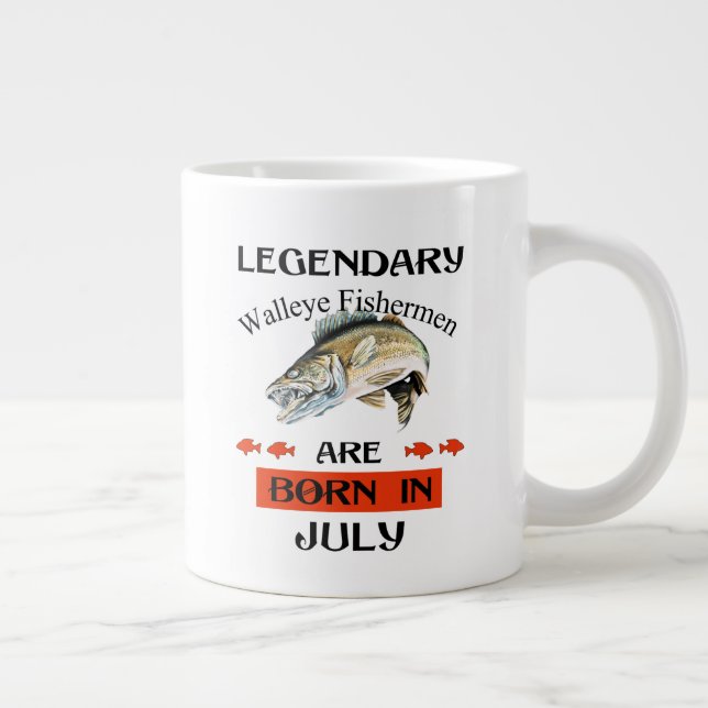 Taza De Café Gigante Nacieron legendarios pescadores de Walleye en juli (Derecha)